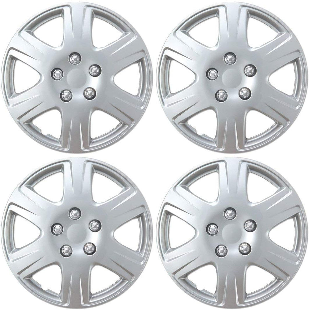 HK993 Silver 15" Hubcaps Wheel Covers for Toyota Corolla (15 Inch) – Four (4) Pieces Corrosion-Free & Sturdy – Full Heat & Impact Resistant Grade – OEM Replacement, 4 Pack