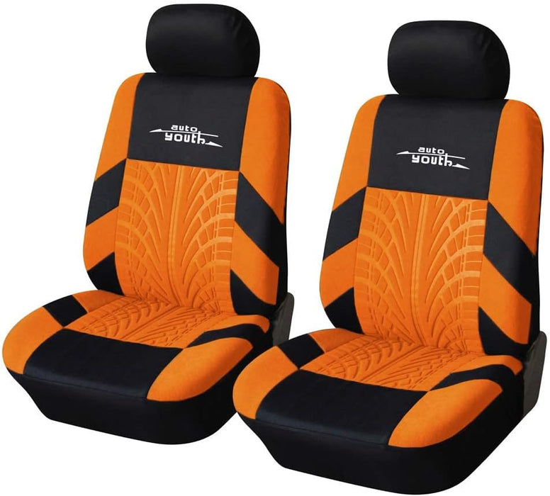 Car Seat Covers Universal Fit Full Set Car Seat Protectors Tire Tracks Car Seat Accessories - 9PCS, Red