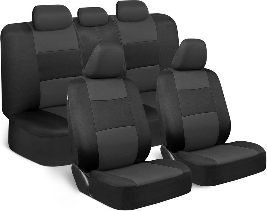 Revamp Your Ride with Our Stylish Red and Black PolyPro Car Seat Covers Full Set – Easy Installation for Front and Rear Seats in Trucks, Vans, and SUVs