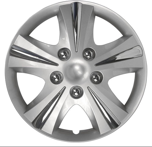 4-Pack 15" SGT-5 Wheel Covers, Replacement Hubcaps for Cars, Trucks, Suvs — Silver/Chrome