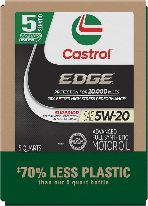 EDGE 5W-20 Advanced Full Synthetic Motor Oil, 5 Quarts, Eco Pack