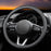 Leather Car Steering Wheel Cover, Ultra-Thin, Comfortable, Non-Slip, Breathable, Universal 15 Inches (Black)