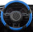 Black and Blue Microfiber Leather Steering Wheel Cover，Universal 15 Inch Steering Wheel Covers for Car Truck Suv，Breathable, anti Slip & Odor Free(Black+Blue)…