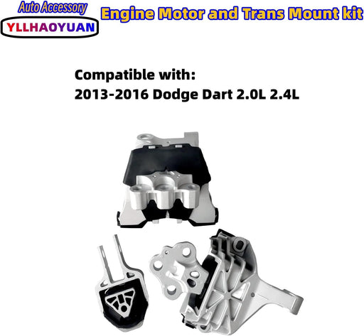 Engine Motor Mount Set 3Pcs Fits for 2013 2014 2015 2016 Do-Dge Dart 2.0L 2.4L A5674 A5690 A5822 A5823 3364 3338 3385 68081488AH 68081490AD 68171877AC