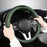 Car Steering Wheel Cover, Universal 15 Inch, the Latest Microfiber Leather Breathable Technology Fabric, Non-Slip, Comfortable, Warm in Winter and Cool in Summer, Green