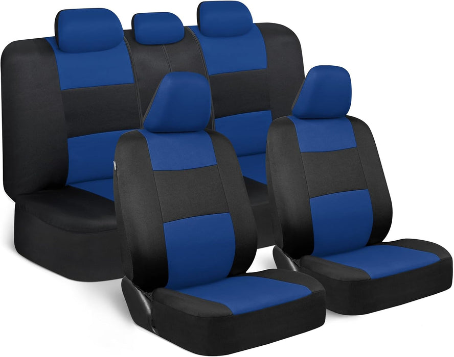 Revamp Your Ride with Our Stylish Red and Black PolyPro Car Seat Covers Full Set – Easy Installation for Front and Rear Seats in Trucks, Vans, and SUVs