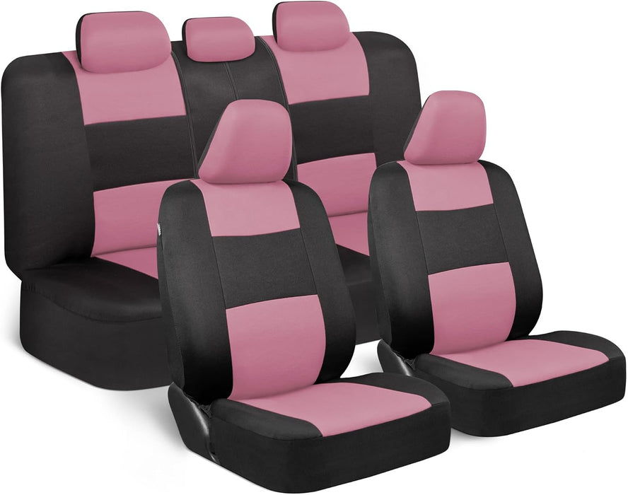 Revamp Your Ride with Our Stylish Red and Black PolyPro Car Seat Covers Full Set – Easy Installation for Front and Rear Seats in Trucks, Vans, and SUVs