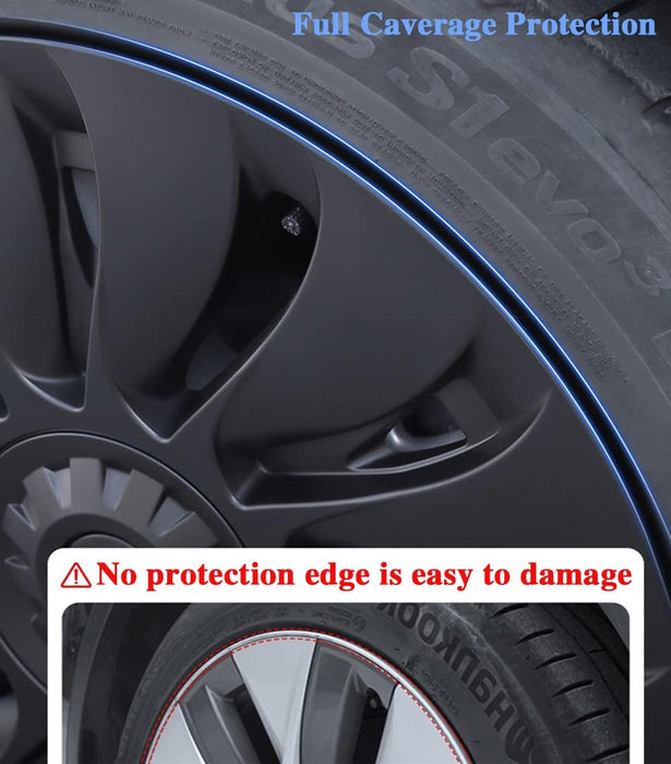 Hubcap Wheel Cover Replacement Compatible with 2017-2023 Model 3 R18 Aero Hub，Uberturbine Style Wheel Rim Protector ABS Kit Accessories Improvement -Set of 4 without Center Stickers（18-Inch Black）