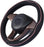 Universal Standard Size Steering Wheel Cover Anti-Slip,Safety,Soft,Breathable,Durable,Full Surround,Comfortable Grip Microfiber Leather (14.5-15 Inch,Black Pink)