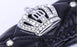 Full Sparkly Rhinestone Car Steering Wheel Cover Universal Leather Steering Wheel Cover Auto Car Styling Interior Decor Accessories (Black Crown)