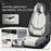 **Universal Waterproof Nappa Leather Car Seat Covers Full Set for 5 Seats – Luxury Seat Protectors with Head Pillows, Airbag Compatible, Universal Fit for Cars, SUVs & Trucks, Gray & White*