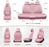 Universal Car Seat Covers Full Set – Waterproof Nappa Leather Seat Covers for Cars, SUVs & Trucks, Luxury Interior Protection with Head Pillows, Pink