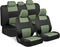 Revamp Your Ride with Our Stylish Red and Black PolyPro Car Seat Covers Full Set – Easy Installation for Front and Rear Seats in Trucks, Vans, and SUVs