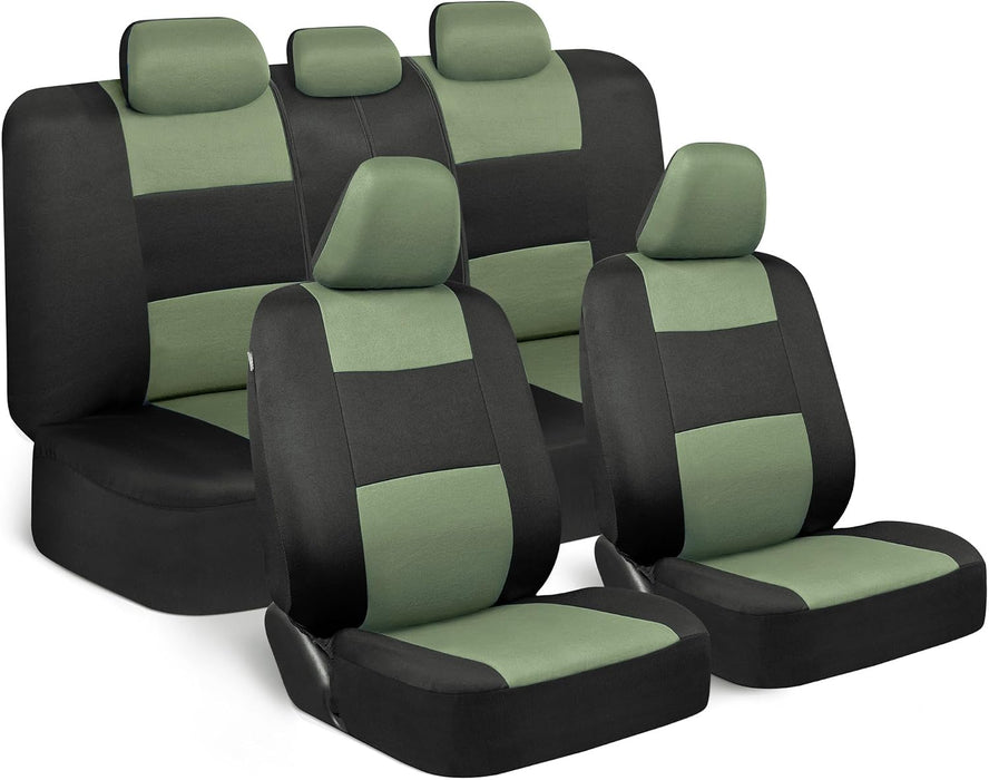 Revamp Your Ride with Our Stylish Red and Black PolyPro Car Seat Covers Full Set – Easy Installation for Front and Rear Seats in Trucks, Vans, and SUVs