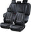 Seat Covers Full Set, Black Seat Covers for Cars 5 Seats, Car Seat Protector, Waterproof Nappa Leather Car Seat Cushion, Front and Rear Car Seat Cover Fit for Most Sedans SUV Pick-Up Truck