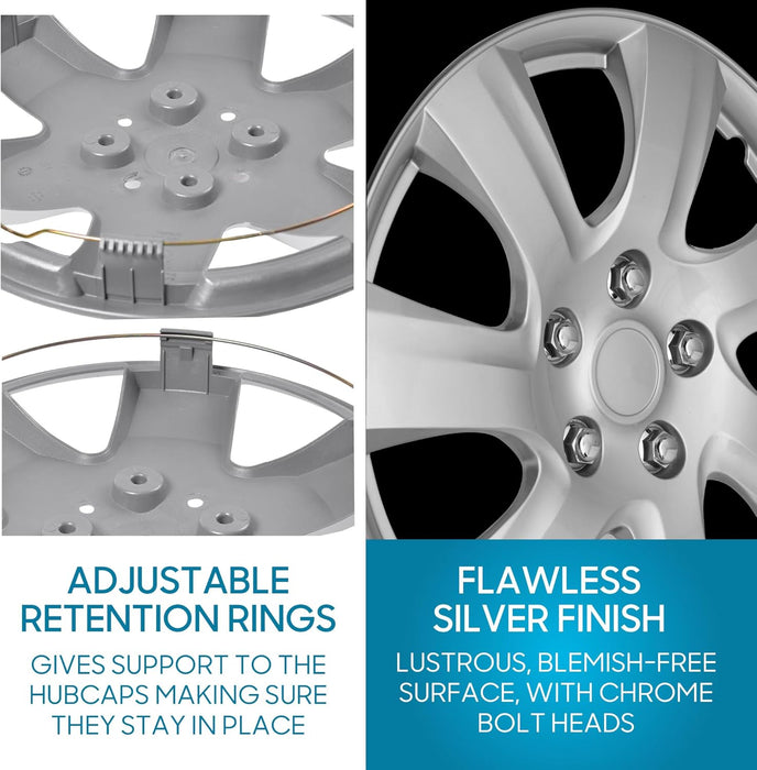 Hubcaps Wheel Covers for (2006-2014) Toyota Camry 16 Inch Hubcaps Set of 4, Snap-On Direct OEM Replacement for Toyota Camry Hubcaps 16 Inch Wheel Covers Impact-Resistant High Durability