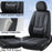 Seat Covers Full Set, Black Seat Covers for Cars 5 Seats, Car Seat Protector, Waterproof Nappa Leather Car Seat Cushion, Front and Rear Car Seat Cover Fit for Most Sedans SUV Pick-Up Truck