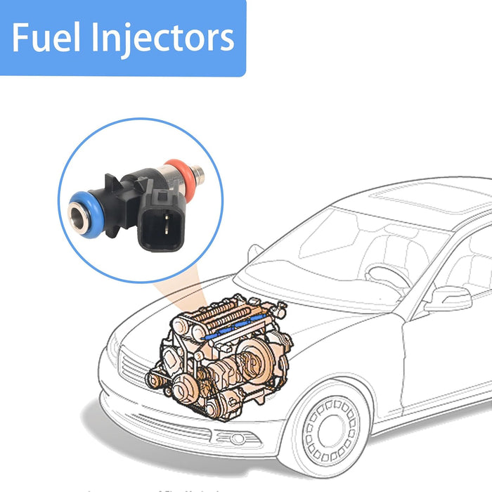 Fuel Injectors 0280158233 Compatible with 2011-2017 Chrysler 200/300 Dodge Challenger Charger Jeep Grand Cherokee Wrangler Ram 1500/2500/3500 3.6L Replaces 05184085AC 4 Holes