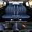 Premium Blue Leather Seat Covers Full Set for Cars - Universal Fit Front and Rear Protection with Waterproof and Stain Resistant Features