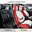 Transform Your Ride with Our Stylish 5-Piece Waterproof Nappa Leather Car Seat Cover Set - Universal Fit in Red & White with Head Pillow