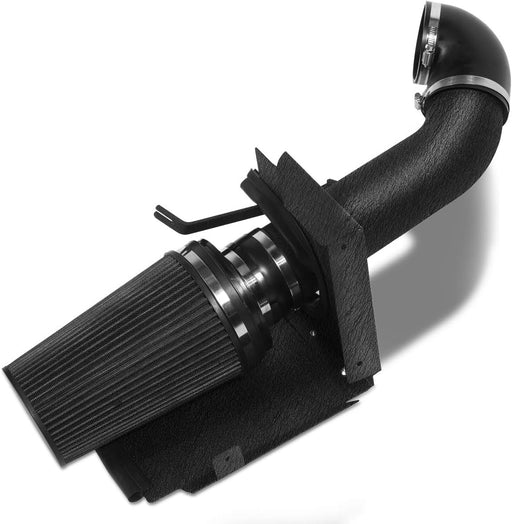 4 Inch Cold Air Intake Black Tube + Heat Shield for 1999-2006 Gmc/Chevy V8 4.8L/5.3L/6.0L Silverado 1500/2500/3500 Black