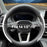 Nappa Leather Steering Wheel Cover, Elegant Diamond Checkered Design, Non-Slip Wear-Resistant, Enhance Driving Comfort, Suitable for Steering Wheel Diameter 14 1/2‘-15’ Models.Black White