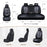 Leather Car Seat Covers Full Set – Waterproof Universal Seat Covers for Cars, SUVs & Trucks, Front & Rear Auto Seat Protector, Airbag Compatible, Black Camo