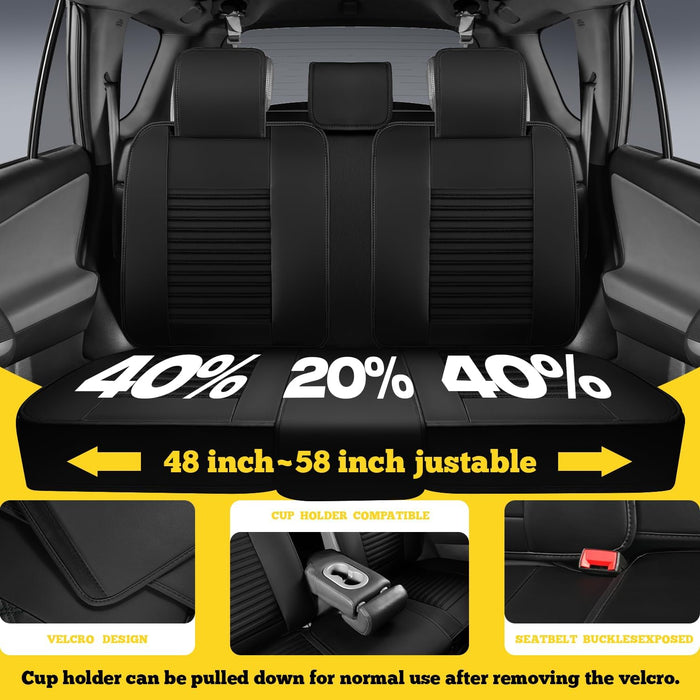 Front Car Seat Covers, Faux Nappa Leather, Airbag Compatible and Waterproof Protectors for Sedans Suvs, Breathable Anti-Slip Interior for Commuters and Rideshare, Black