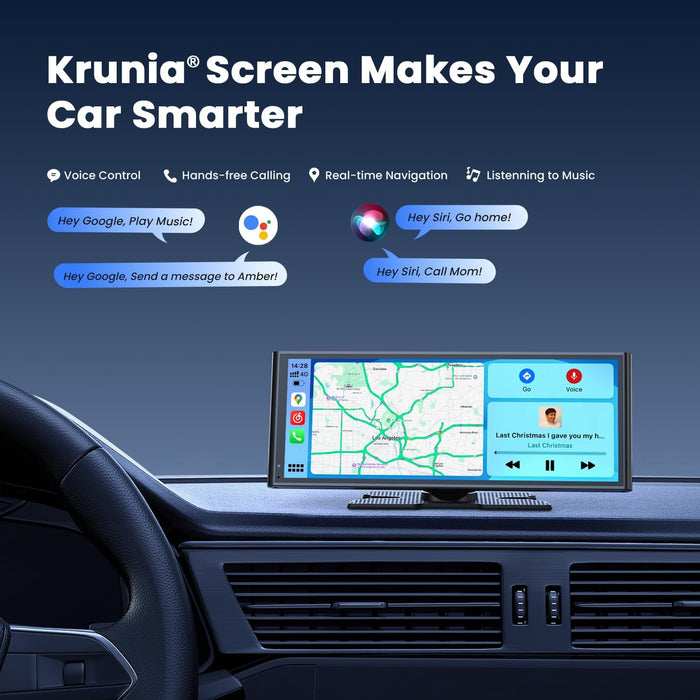 9.26" Carplay Screen for Car, Wireless Portable Car Play Screen for Apple Carplay & Android Auto, OTA Updates, Backup Camera, Bluetooth 5.0, Mirror Link, Voice Control, GPS Navigation, FM