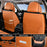 Universal Waterproof Nappa Leather Car Seat Covers Full Set for 5 Seats, Airbag Compatible, Black & Brown, Fits Cars, SUVs & Trucks