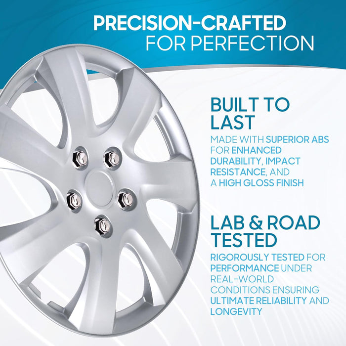 Hubcaps Wheel Covers for (2006-2014) Toyota Camry 16 Inch Hubcaps Set of 4, Snap-On Direct OEM Replacement for Toyota Camry Hubcaps 16 Inch Wheel Covers Impact-Resistant High Durability
