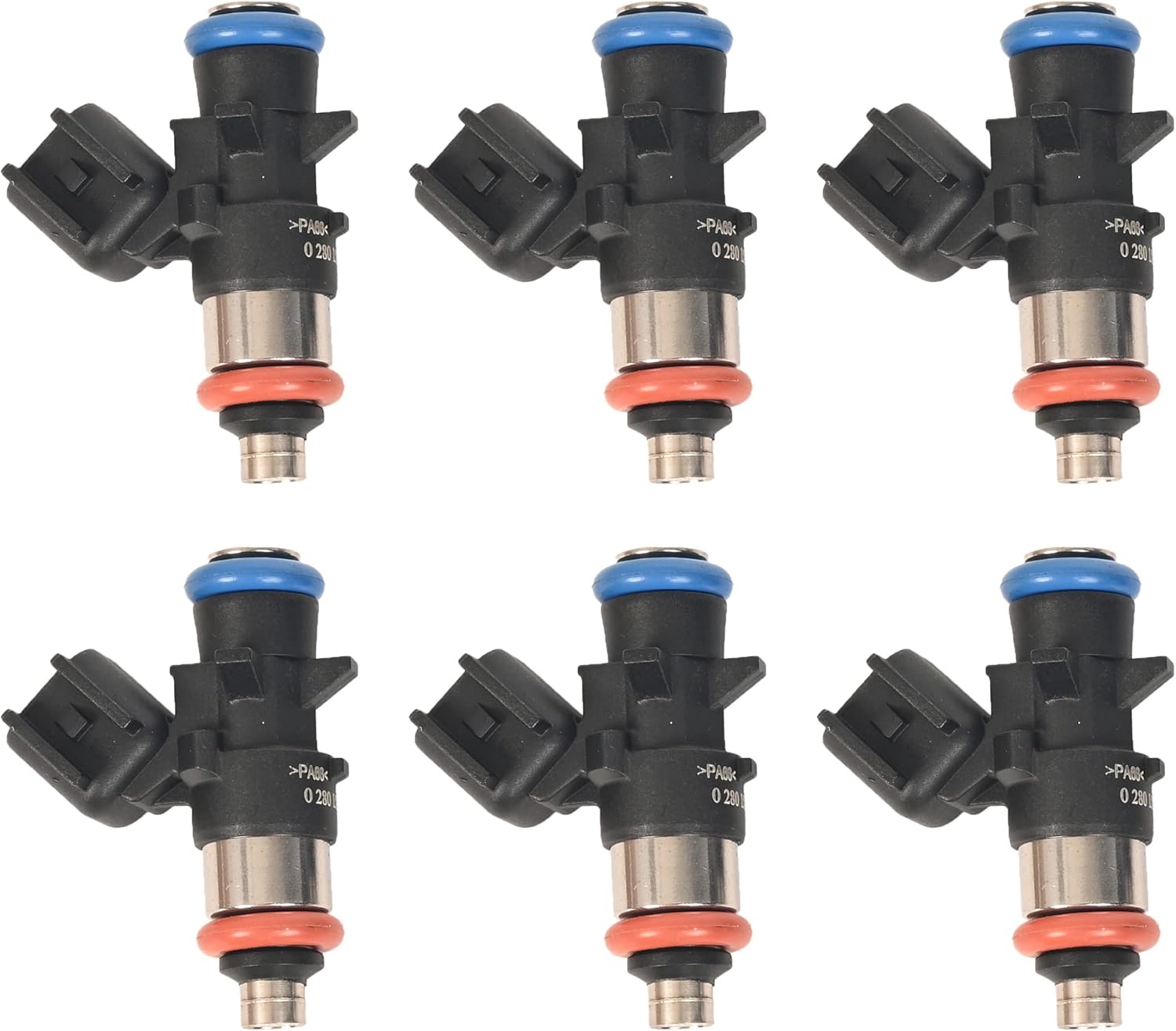 Fuel Injectors 0280158233 Compatible with 2011-2017 Chrysler 200/300 Dodge Challenger Charger Jeep Grand Cherokee Wrangler Ram 1500/2500/3500 3.6L Replaces 05184085AC 4 Holes