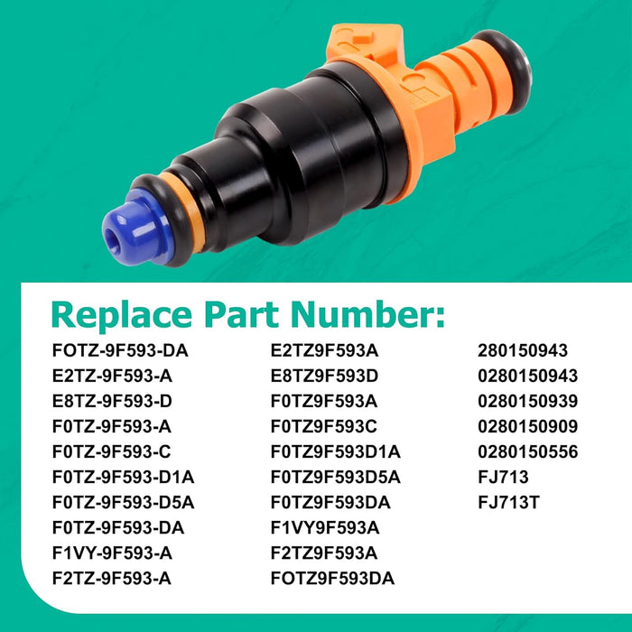 Fuel Injector Compatible with F150 F250 F350 E150 E250 E350 4.6L 5.0L 5.4L 5.8L Replace 0280150943, 0280150939, 0280150909