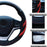 Microfiber Leather Steering Wheel Cover Breathable Auto Car Steering Wheel Cover for Women and Men Universal 15 Inches Red