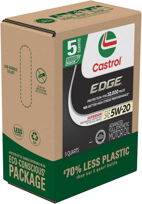 EDGE 5W-20 Advanced Full Synthetic Motor Oil, 5 Quarts, Eco Pack