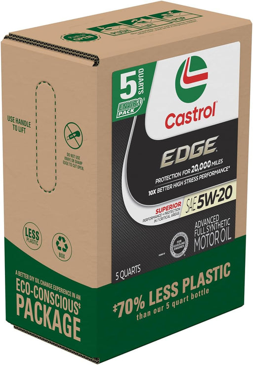 EDGE 5W-20 Advanced Full Synthetic Motor Oil, 5 Quarts, Eco Pack