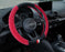 Fluffy Steering Wheel Cover Soft, Short Plush Red Steering Wheel Cover for Women with Universal 14.5-15 Inch