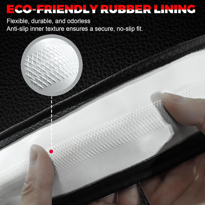 Car Steering Wheel Cover, Microfiber Leather Steering Wheel Covers with Anti-Slip Lining, Universal 14.5-15 Inchs Black
