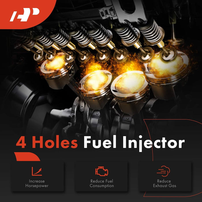 Fuel Injectors Compatible with Jeep Grand Cherokee, Liberty & Dodge Ram 1500, Durango, Nitro, Dakota & Ram 1500, Dakota & Mitsubishi Raider, V6 3.7L, Set of 6, Replace# 0280158020