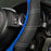 Line Rider Microfiber Leather Sporty Steering Wheel Cover Universal Fits for 95% Truck,Suv,Cars,14.5-15Inch Anti-Slip Safety Comfortable Desgin (Black-Blue)