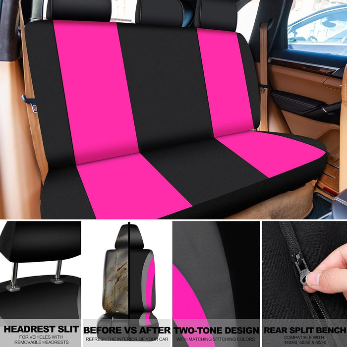 43 Pcs Car Seat Cover Full Set for Women Christmas Fuzzy Car Accessories Fluffy Steering Wheel Cover Front Rear & Belt Handbrake Shift Accessory for Winter (Rose Red)