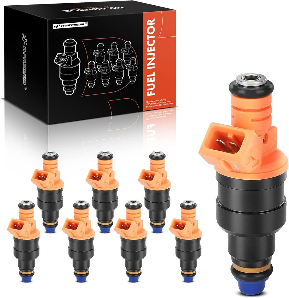 Set of 8 Fuel Injector - Compatible with Ford, Lincoln, Mercury Vehicles - 4.6L 5.0L 5.4L 5.8L - E150, E250, E350, F150, F250, F350, Mustang - Replace Part 0280150943, 0280150939, 0280150909