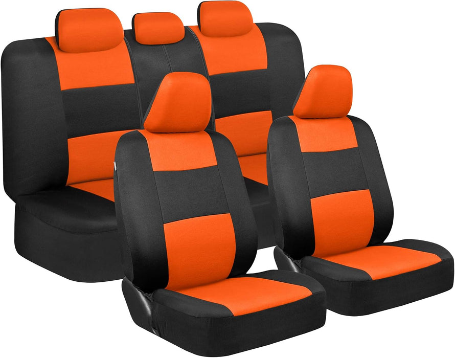 Revamp Your Ride with Our Stylish Red and Black PolyPro Car Seat Covers Full Set – Easy Installation for Front and Rear Seats in Trucks, Vans, and SUVs