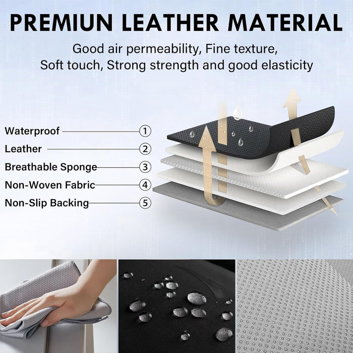 Car Seat Covers Full Set, Seat Covers for Cars, Red Car Seat Covers Front Seats and Back Car Seat Protector Waterproof, Leather Car Seat Cushion Universal Fit for Most Cars Blue