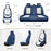 Premium Leather Car Seat Covers Full Set – Waterproof Universal Fit for Most Cars, SUVs & Trucks – Front & Rear Seat Protector – Black & White