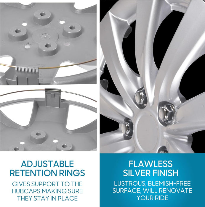 Hubcaps Wheel Covers for Toyota Camry 16 Inch Hubcaps Set of 4, Snap-On Direct OEM Replacement for Toyota Corolla Hubcaps 16 Inch Wheel Covers Impact-Resistant High Durability (Full Set of 4)