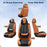 Universal Waterproof Nappa Leather Car Seat Covers Full Set for 5 Seats, Airbag Compatible, Black & Brown, Fits Cars, SUVs & Trucks