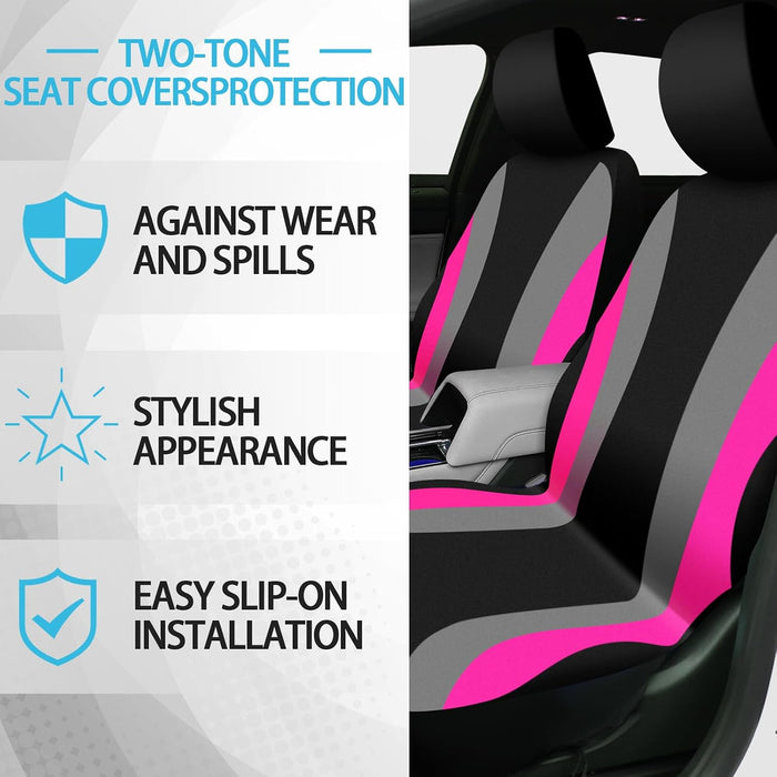 43 Pcs Car Seat Cover Full Set for Women Christmas Fuzzy Car Accessories Fluffy Steering Wheel Cover Front Rear & Belt Handbrake Shift Accessory for Winter (Rose Red)
