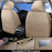 Universal Leather Car Seat Covers Full Set for Cars, SUVs & Trucks – Waterproof Front & Rear Seat Covers, Airbag Compatible, Beige, Fits Most Vehicles