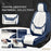 Premium Leather Car Seat Covers Full Set – Waterproof Universal Fit for Most Cars, SUVs & Trucks – Front & Rear Seat Protector – Black & White